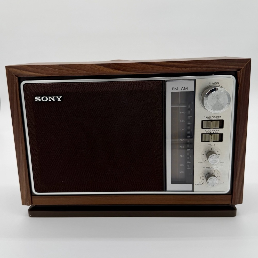 Vintage Sony ICF-9740W AM/FM Wood Cabinet Radio - Tested Works Great Tabletop